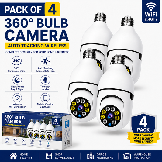 360° Bulb Camera Auto Tracking Wireless WiFi PTZ IP Camera