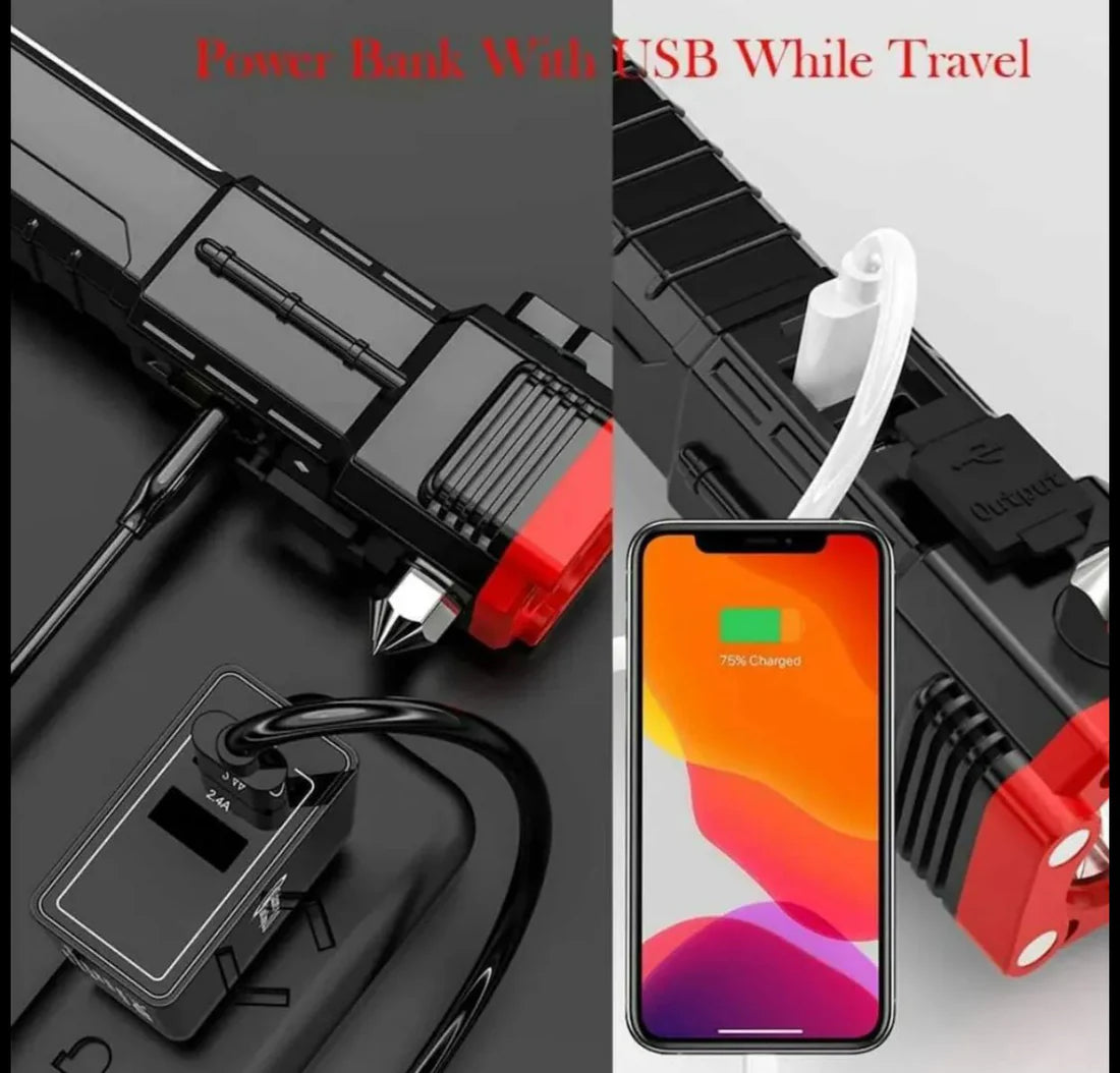 High Power LED Torch with Built in Mobile Charger