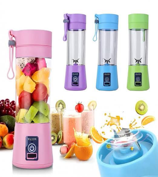 Portable Juicer Blender 380ml Rechargeable – 6 Blade USB Smoothie Maker Cup for Travel & Home