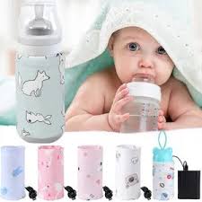 Portable USB Baby Bottle Warmer - Travel Milk Warmer Baby Feeding Bottle Warmer - Heating Thermostat Food Warmer