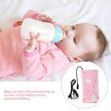 Portable USB Baby Bottle Warmer - Travel Milk Warmer Baby Feeding Bottle Warmer - Heating Thermostat Food Warmer