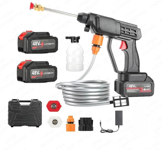 Wireless Pressure Washer Gun (Double Battery) – 48V High Power Water Spray Gun for Car, Bike & Home Cleaning