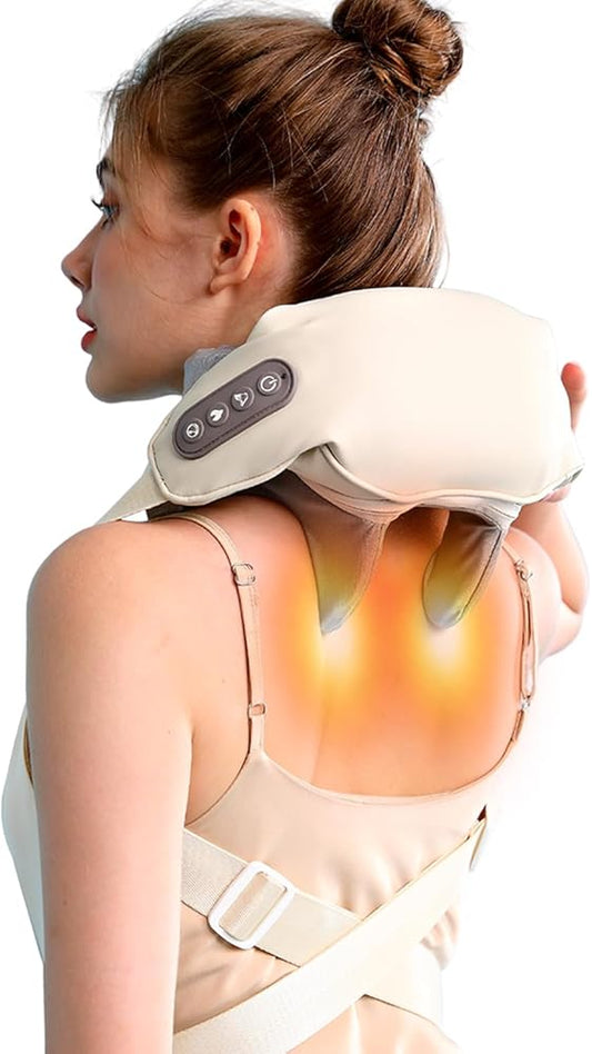 Rechargeable Electric Neck & Shoulder Massager with Heat – Deep Tissue Pain Relief