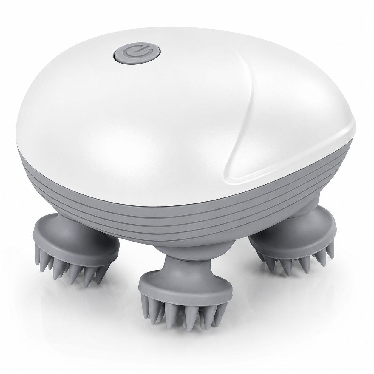 Electric Rechargeable Scalp Massager – 4-Head Waterproof Scalp Massage Device with Silicone Massage Nodes, Cordless Deep Relaxation Massager for Head, Neck & Everyday Wellness