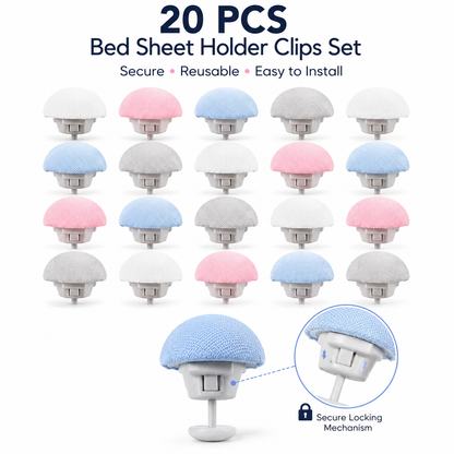 Bed Sheet Holder Clips – Non-Slip Mattress Sheet Fasteners, Reusable Duvet Cover & Quilt Fixing Clips, Fabric Safe Bedding Grippers