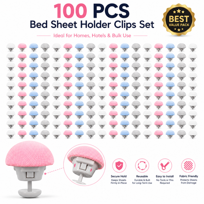 Bed Sheet Holder Clips – Non-Slip Mattress Sheet Fasteners, Reusable Duvet Cover & Quilt Fixing Clips, Fabric Safe Bedding Grippers