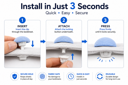 Bed Sheet Holder Clips – Non-Slip Mattress Sheet Fasteners, Reusable Duvet Cover & Quilt Fixing Clips, Fabric Safe Bedding Grippers