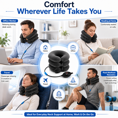 Cervical Spine Traction Neck Pillow – Adjustable Inflatable Neck Support Collar