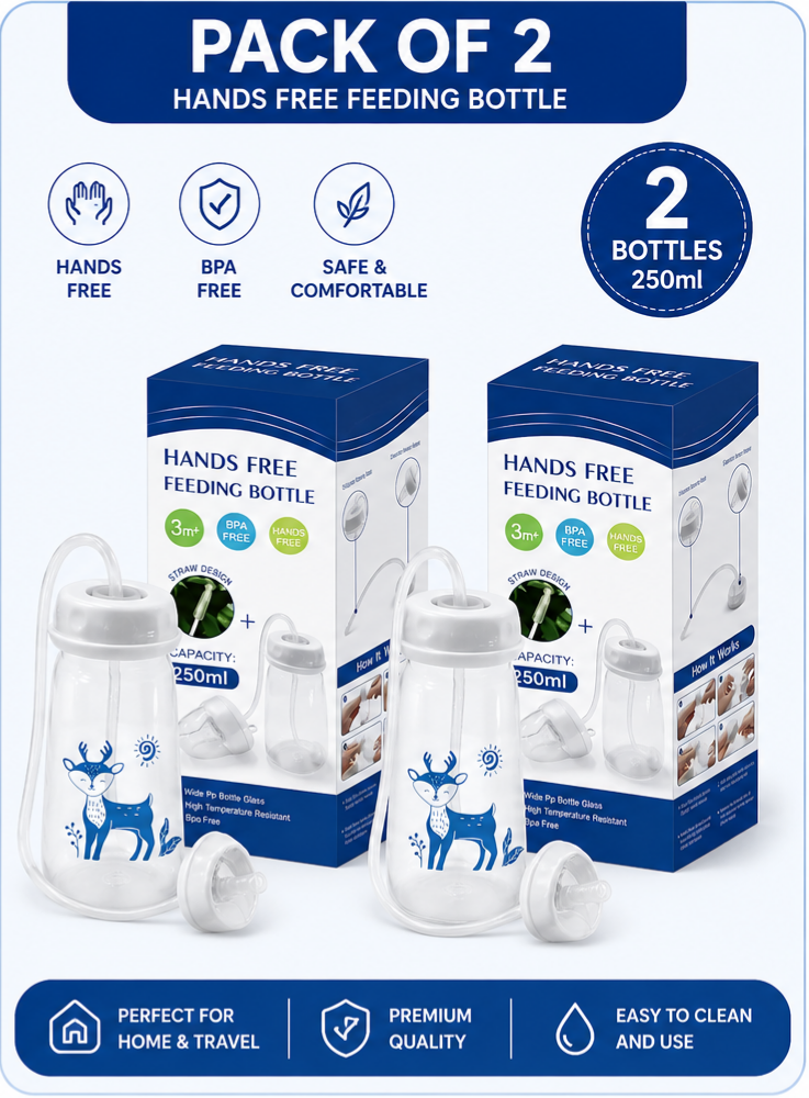 250ml Hands Free Baby Feeding Bottle | Self Feeding Milk Bottle for Babies & Toddlers