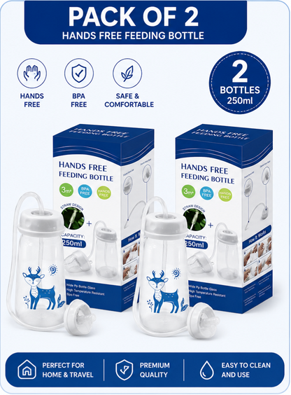 250ml Hands Free Baby Feeding Bottle | Self Feeding Milk Bottle for Babies & Toddlers