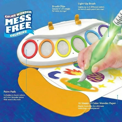 Magical Paint Brush Coloring Kit for Kids – Mess Free Magic Drawing Set with Color Recognition & Special Paper