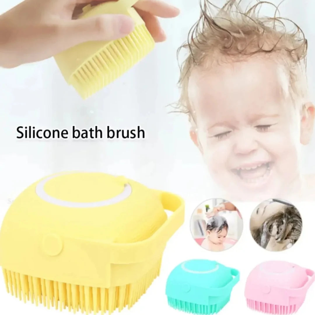 Silicone Bath Body Brush Shower Scrubber with Dispenser for Men & Women