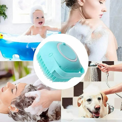 Silicone Bath Body Brush Shower Scrubber with Dispenser for Men & Women