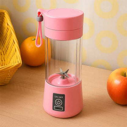 Portable Juicer Blender 380ml Rechargeable – 6 Blade USB Smoothie Maker Cup for Travel & Home