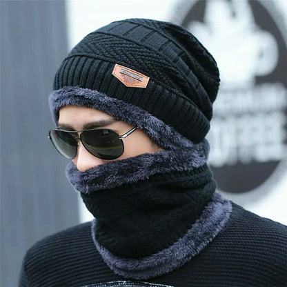 Winter Knitting Cap and Neck Wool Warmer
