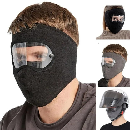 Winter Windproof Anti -dust Full Face Mask Cycling Ski Breathable Masks Eye Shield High Definition Anti Fog Goggles Hood Cover