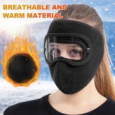 Winter Windproof Anti -dust Full Face Mask Cycling Ski Breathable Masks Eye Shield High Definition Anti Fog Goggles Hood Cover